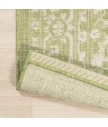 SANTA MONICA Area Rug Malta Bohemian Medallion Textured Weave Green/Cream 2 ft. x 10 ft. Indoor/Outdoor Runner Rug