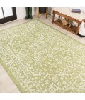 SANTA MONICA Area Rug Malta Bohemian Medallion Textured Weave Green/Cream 5 ft. x 8 ft. Indoor/Outdoor Area Rug
