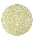 SANTA MONICA Area Rug Malta Bohemian Medallion Textured Weave Green/Cream 5' Round Indoor/Outdoor Area Rug