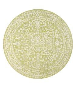 Jonathany Santa Monica SMB104D Green/Cream Area Rug 5 ft. 3 in. X 5 ft. 3 in. Round
