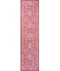 SANTA MONICA Area Rug Malta Bohemian Medallion Textured Weave Fuchsia/Light Gray 2 ft. x 8 ft. Indoor/Outdoor Runner Rug