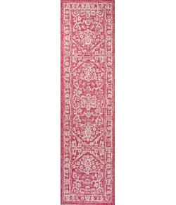 Jonathany Santa Monica SMB104E Fuchsia/Light Gray Area Rug 2 ft. 2 in. X 8 ft. Runner
