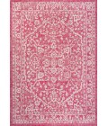 SANTA MONICA Area Rug Malta Bohemian Medallion Textured Weave Fuchsia/Light Gray 9 ft. x 12 ft. Indoor/Outdoor Area Rug