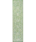 SANTA MONICA Area Rug Malta Bohemian Medallion Textured Weave Cream/Green 2 ft. x 8 ft. Indoor/Outdoor Runner Rug
