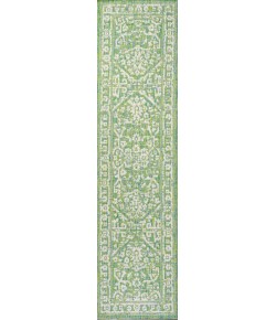 Jonathany Santa Monica SMB104F Cream/Green Area Rug 2 ft. 2 in. X 8 ft. Runner