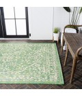 Malta Bohemian Medallion Textured Weave Cream/Green 9 ft. x 12 ft. Indoor/Outdoor Area Rug
