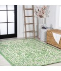 Malta Bohemian Medallion Textured Weave Cream/Green 9 ft. x 12 ft. Indoor/Outdoor Area Rug