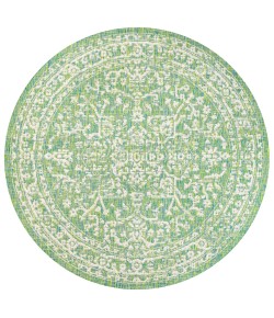 Jonathany Santa Monica SMB104F Cream/Green Area Rug 5 ft. 3 in. X 5 ft. 3 in. Round
