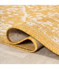SANTA MONICA Area Rug Malta Bohemian Medallion Textured Weave Yellow/Cream 5' Square Indoor/Outdoor Area Rug