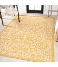 SANTA MONICA Area Rug Malta Bohemian Medallion Textured Weave Yellow/Cream 5 ft. x 8 ft. Indoor/Outdoor Area Rug