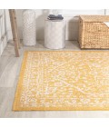 SANTA MONICA Area Rug Malta Bohemian Medallion Textured Weave Yellow/Cream 5 ft. x 8 ft. Indoor/Outdoor Area Rug