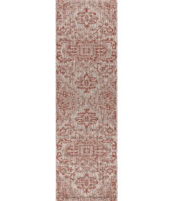 Jonathany Santa Monica SMB105A Red/Taupe Area Rug 2 ft. 2 in. X 10 ft. Runner
