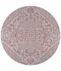 SANTA MONICA Area Rug Estrella Bohemian Medallion Textured Weave Red/Taupe 5' Round Indoor/Outdoor Area Rug