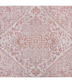Jonathany Santa Monica SMB105A Red/Taupe Area Rug 5 ft. 3 in. X 5 ft. 3 in. Square