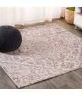 Estrella Bohemian Medallion Textured Weave Red/Taupe 5' Square Indoor/Outdoor Area Rug