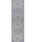 SANTA MONICA Area Rug Estrella Bohemian Medallion Textured Weave Navy/Gray 2 ft. x 10 ft. Indoor/Outdoor Runner Rug