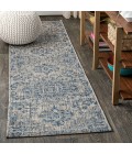 SANTA MONICA Area Rug Estrella Bohemian Medallion Textured Weave Navy/Gray 2 ft. x 10 ft. Indoor/Outdoor Runner Rug