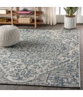 Estrella Bohemian Medallion Textured Weave Navy/Gray 5 ft. x 8 ft. Indoor/Outdoor Area Rug