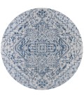 SANTA MONICA Area Rug Estrella Bohemian Medallion Textured Weave Navy/Gray 5' Round Indoor/Outdoor Area Rug