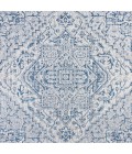 SANTA MONICA Area Rug Estrella Bohemian Medallion Textured Weave Navy/Gray 5' Square Indoor/Outdoor Area Rug