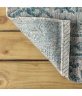 SANTA MONICA Area Rug Estrella Bohemian Medallion Textured Weave Teal/Gray 9 ft. x 12 ft. Indoor/Outdoor Area Rug