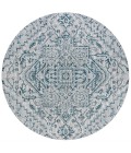 Estrella Bohemian Medallion Textured Weave Teal/Gray 5' Round Indoor/Outdoor Area Rug