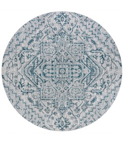 Jonathany Santa Monica SMB105C Teal/Gray Area Rug 5 ft. 3 in. X 5 ft. 3 in. Round
