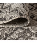 SANTA MONICA Area Rug Estrella Bohemian Medallion Textured Weave Black/Gray 5' Square Indoor/Outdoor Area Rug