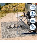SANTA MONICA Area Rug Estrella Bohemian Medallion Textured Weave Black/Gray 5' Square Indoor/Outdoor Area Rug