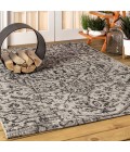 Estrella Bohemian Medallion Textured Weave Black/Gray 4 ft. x 6 ft. Indoor/Outdoor Area Rug