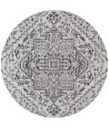 Estrella Bohemian Medallion Textured Weave Black/Gray 5' Round Indoor/Outdoor Area Rug