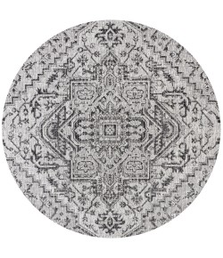 Jonathany Santa Monica SMB105D Black/Gray Area Rug 5 ft. 3 in. X 5 ft. 3 in. Round