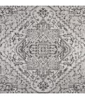 SANTA MONICA Area Rug Estrella Bohemian Medallion Textured Weave Black/Gray 5' Square Indoor/Outdoor Area Rug