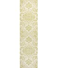 SANTA MONICA Area Rug Estrella Bohemian Medallion Textured Weave Cream/Green 2 ft. x 8 ft. Indoor/Outdoor Runner Rug