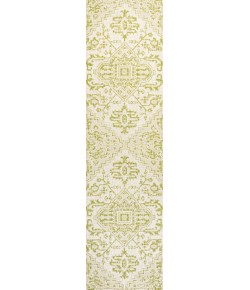Jonathany Santa Monica SMB105E Cream/Green Area Rug 2 ft. 2 in. X 8 ft. Runner