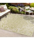 SANTA MONICA Area Rug Estrella Bohemian Medallion Textured Weave Cream/Green 3 ft. x 5 ft. Indoor/Outdoor Area Rug