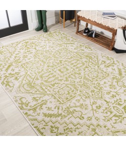 Jonathany Santa Monica SMB105E Cream/Green Area Rug 3 ft. 1 in. X 5 ft. Rectangle