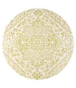 Jonathany Santa Monica SMB105E Cream/Green Area Rug 5 ft. 3 in. X 5 ft. 3 in. Round