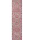 SANTA MONICA Area Rug Estrella Bohemian Medallion Textured Weave Light Gray/Fuchsia 2 ft. x 10 ft. Indoor/Outdoor Runner Rug