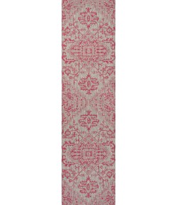 Jonathany Santa Monica SMB105F Light Gray/Fuchsia Area Rug 2 ft. 2 in. X 10 ft. Runner