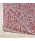 SANTA MONICA Area Rug Estrella Bohemian Medallion Textured Weave Light Gray/Fuchsia 2 ft. x 10 ft. Indoor/Outdoor Runner Rug