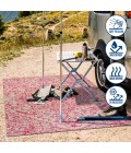 SANTA MONICA Area Rug Estrella Bohemian Medallion Textured Weave Light Gray/Fuchsia 2 ft. x 10 ft. Indoor/Outdoor Runner Rug