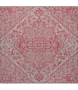 Jonathany Santa Monica SMB105F Light Gray/Fuchsia Area Rug 5 ft. 3 in. X 5 ft. 3 in. Square