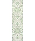 SANTA MONICA Area Rug Estrella Bohemian Medallion Textured Weave Green/Cream 2 ft. x 8 ft. Indoor/Outdoor Runner Rug