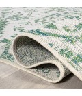 SANTA MONICA Area Rug Estrella Bohemian Medallion Textured Weave Green/Cream 2 ft. x 8 ft. Indoor/Outdoor Runner Rug