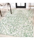 SANTA MONICA Area Rug Estrella Bohemian Medallion Textured Weave Green/Cream 4 ft. x 6 ft. Indoor/Outdoor Area Rug