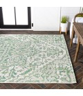 SANTA MONICA Area Rug Estrella Bohemian Medallion Textured Weave Green/Cream 4 ft. x 6 ft. Indoor/Outdoor Area Rug