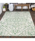 SANTA MONICA Area Rug Estrella Bohemian Medallion Textured Weave Green/Cream 4 ft. x 6 ft. Indoor/Outdoor Area Rug