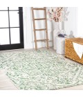 SANTA MONICA Area Rug Estrella Bohemian Medallion Textured Weave Green/Cream 4 ft. x 6 ft. Indoor/Outdoor Area Rug
