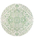 SANTA MONICA Area Rug Estrella Bohemian Medallion Textured Weave Green/Cream 5' Round Indoor/Outdoor Area Rug